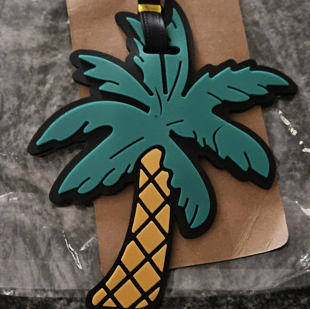 DIVAS LiMiTED Palm Tree Luggage Tag - Green and Yellow - Picture 2 of 3